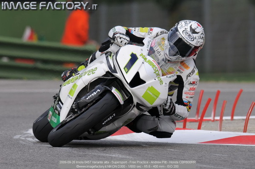 2009-09-26 Imola 0457 Variante alta - Supersport - Free Practice - Andrew Pitt - Honda CBR600RR